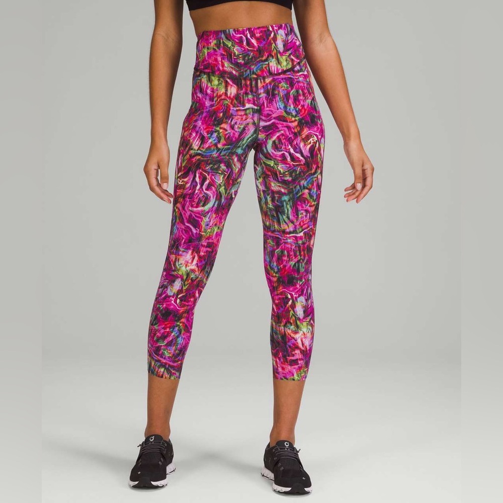 Lululemon Base Pace HR Running Tight 25" Leggings Hyper Flow Pink Multi 10 - Picture 2 of 8